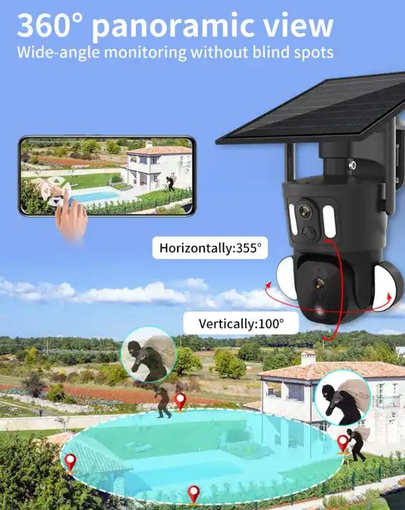 4MP/6MP Night Vision 4G Solar Camera Solar Powered Wireless IP Camera 2