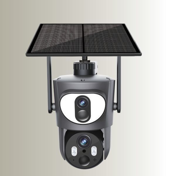 Dual Lens Dual Linkage Dual View Ubox 4G Solar Camera 5-40M  IR Distance