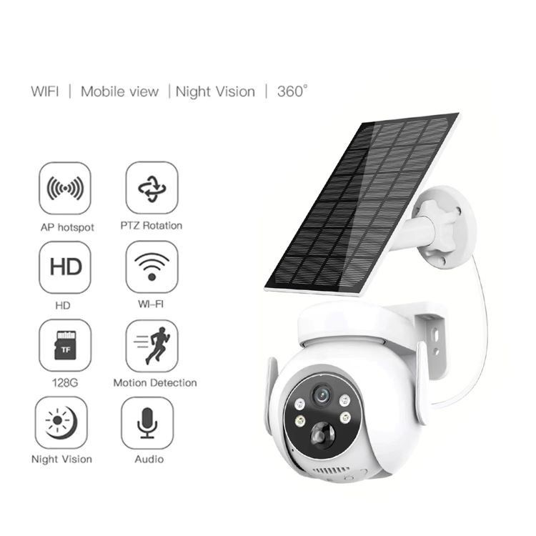 2MP WiFi Solar Motion Camera Waterproofing 2 Way Talk Color Night Vision
