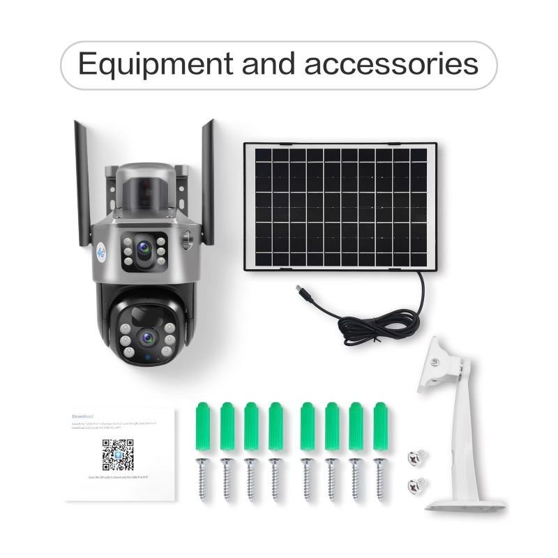FCC  OEM Solar Powered Wireless Security Camera Outdoor Cellular 4G LTE Network